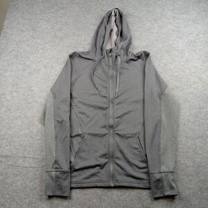 Hylete Jacket Mens Small Gray Full Zip Hooded Athletic Lightweight Sweatshirt